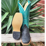 Olathe Women's Turquoise & Dark Grey Carpincho Boots