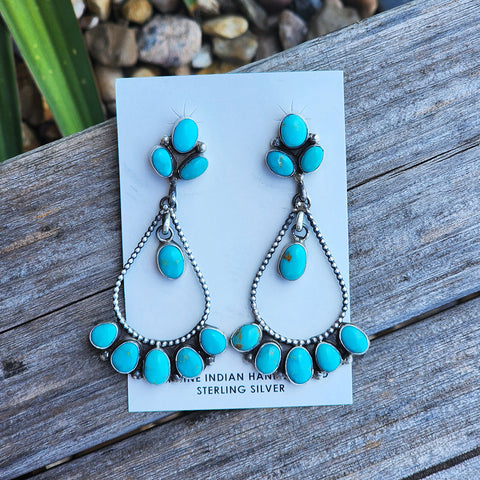 Kingman turquoise chandelier dangle earrings 