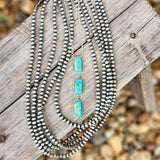 " Gilda "  3 stone Turquoise Lariat