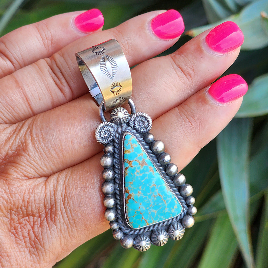 " Ella "  #8 Turquoise Triangle Pendant