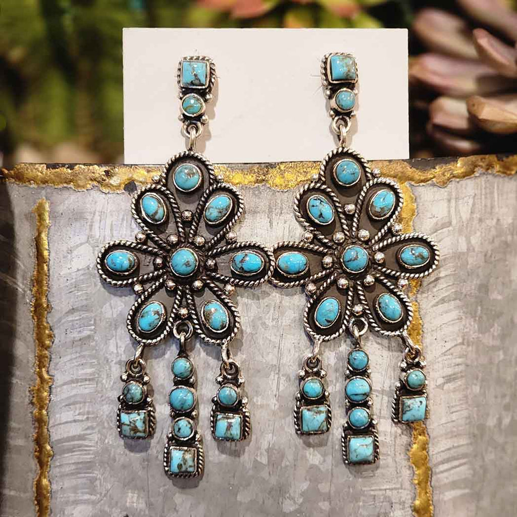 " Kenley " Kingman Turquoise Chandelier Dangles