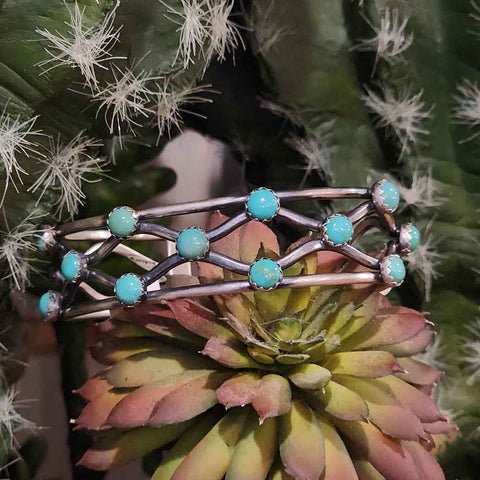 " Natalie " 13 Stone Turquoise Cuff