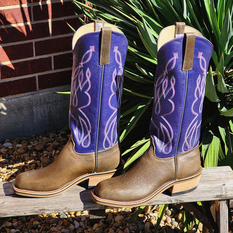 Olathe Grey Bison Navajo Orchid Boots