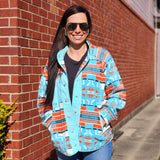 Blue B Aztec Fleece Print Jacket