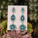 Kingman Turquoise dangles. # tier 21 stones total. 3 inches in length 