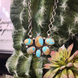 Kingman Turquoise 6 Stone Cluster necklace 