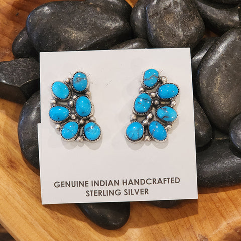 Each earring boasts 6 stunning turquoise stones in a unique cluster design