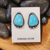 Kingman turquoise Studs with beautiful silver work 