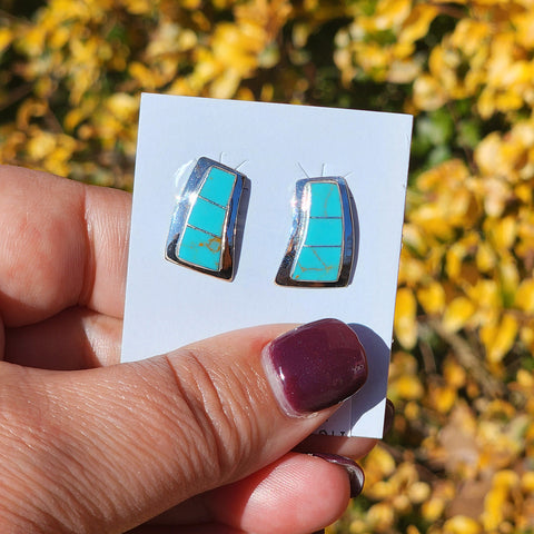 Sterling silver with turquoise inlay earrings