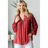 First Love Women's Brick Smock Yoke Shirt