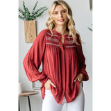 First Love Women's Brick Smock Yoke Shirt