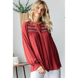 First Love Women's Brick Smock Yoke Shirt