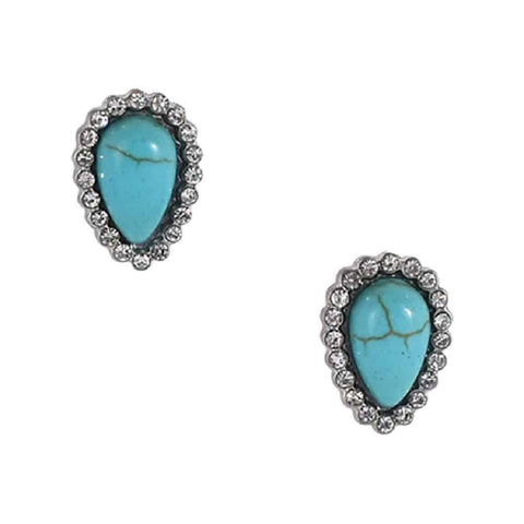 Trenditions Faux Turquoise Teardrop Earrings