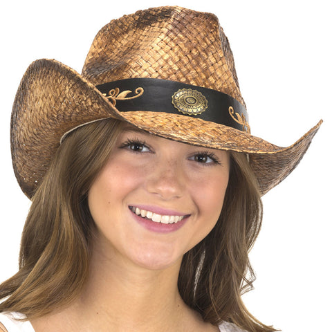 Jacobson Antiqued Toyo Western Hat