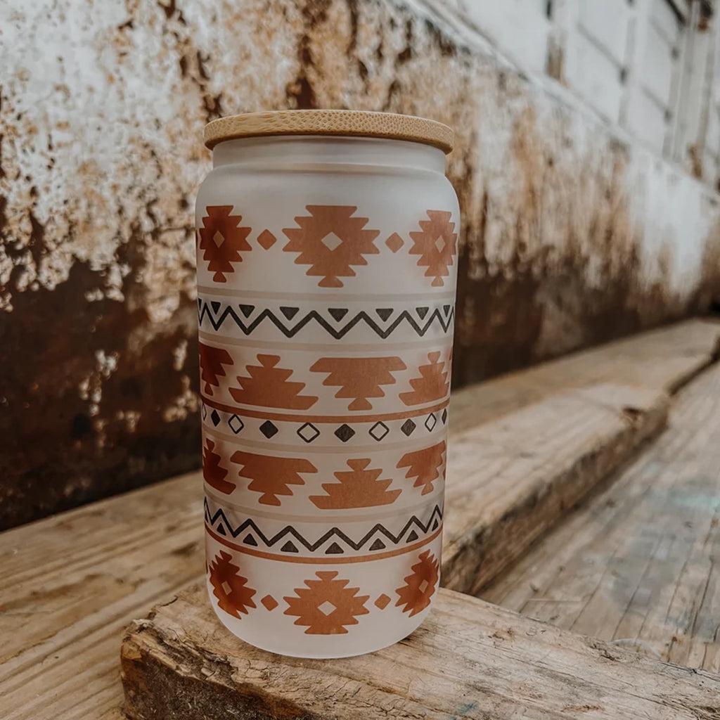 Ranch House Frosted Glass Can Tumbler by The Whole Herd 