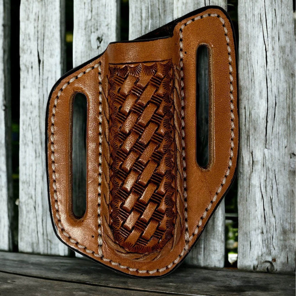 Twisted X Basket Weave Braided Contour Knife Sheath