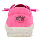 Hey Dude Wendy Neon Pink Stretch Canvas Shoes