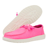 Hey Dude Wendy Neon Pink Stretch Canvas Shoes