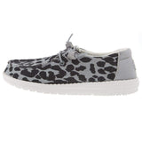 Hey Dude Womens Wendy Leopard Sparkle Black/Grey Casual