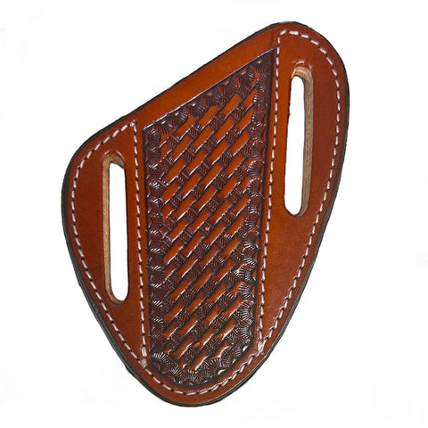 Tan Basket Weave Leather Sheath by Circle SH