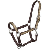 Tough 1 Nylon Halter with Brown Tooled Overlay Design