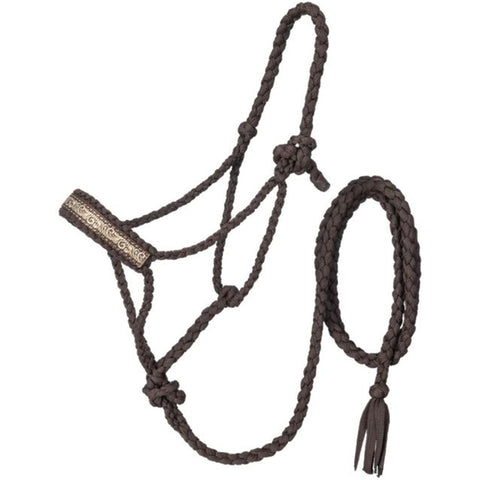 Tooled Leather Overlay Mule Tape Halter by Tough 1