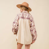 Main Strip Ivory Aztec Shacket