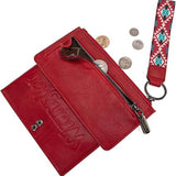 Montana West Wrangler Red Aztec Clutch Wristlet