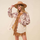 Main Strip Ivory Aztec Shacket