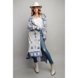 Sweet Generis Aztec Print Long Cardigan