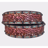 Roper Women's Embossed Turquoise Laced Belt