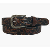 Gem Dandy Women's Brown Roper Embossed Floral Belt