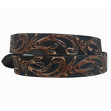 Gem Dandy Women's Brown Roper Embossed Floral Belt