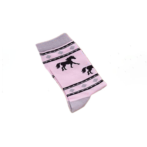 Austin Accent Women's Pink Horse Sock