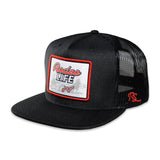 Rope Smart Black Snapback Cap with a Red and White Rodeo Life Patch