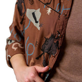 Cotton & Rye Howdy Long Sleeve Cowboy Print Pearl Snap