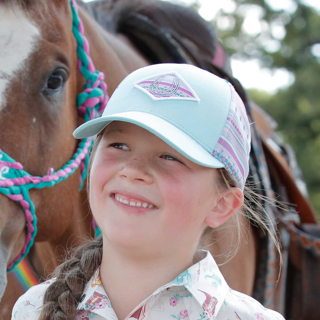 Cinch Girls Turquoise & Purple Aztec Cap