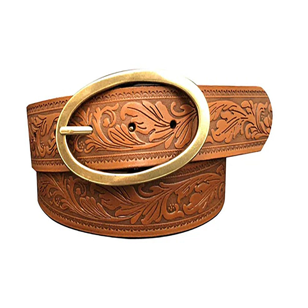 Roper Women"s Tan Floral Embossed Belt