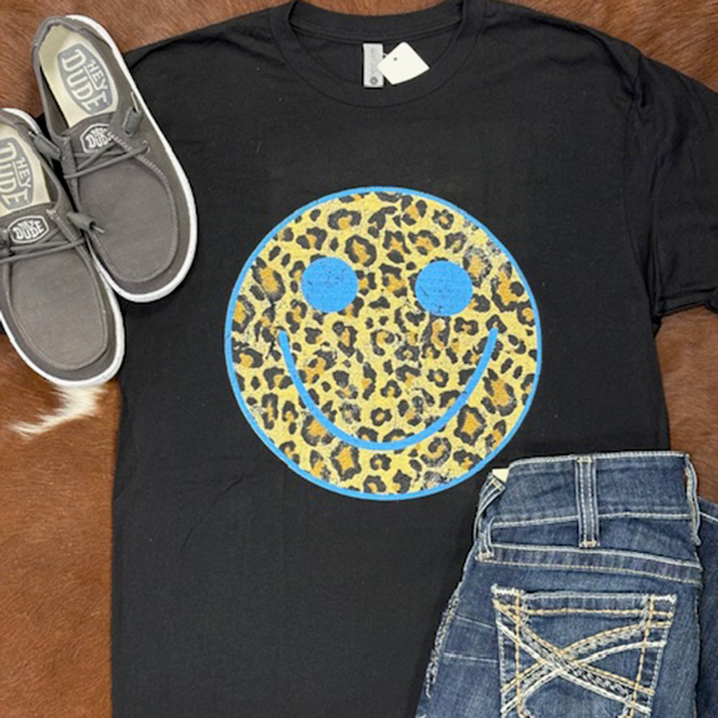 Black Cheetah Smile Tee