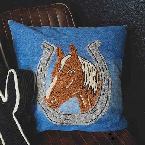 2 Fly Co Denim Darlin' Horse Pillow Cover