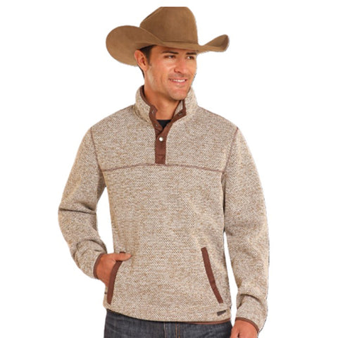 Tan Melange Pullover with Side Pockets