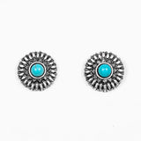 West and Co. Silver Flower & TQ Stud Earrings