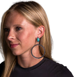 West & Co Turquoise Dot Hoop Earrings