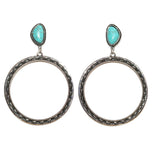 West & Co Turquoise Dot Hoop Earrings