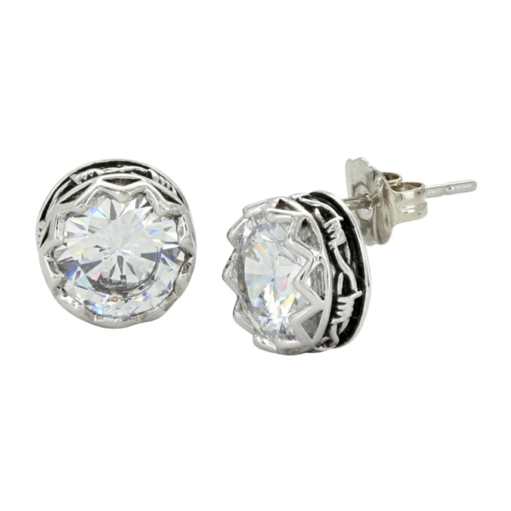 Montana Silversmiths Crystal Barbed Wire Stud Earrings