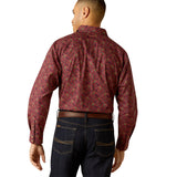 Ariat Men's Samson Dark Red Print Shirt