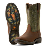 Ariat Men's Ridgeback Round Toe Brown and Green Cowboy Boots