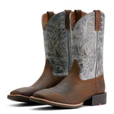 Ariat Sport Wide Square Toe Brown and Earth Blue Boot