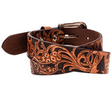 Gambler Brown & Black Filigree Belt from Hooey