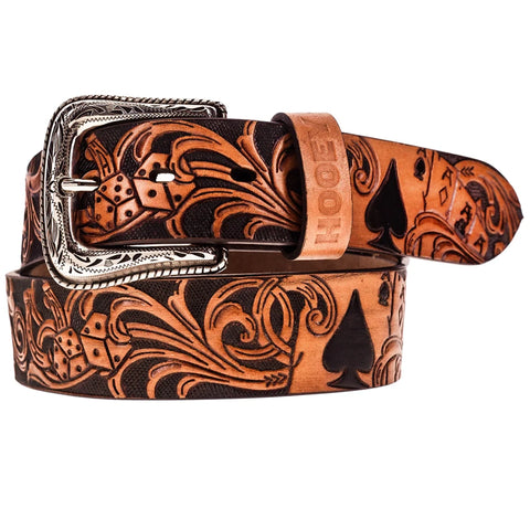 Gambler Brown & Black Filigree Belt from Hooey